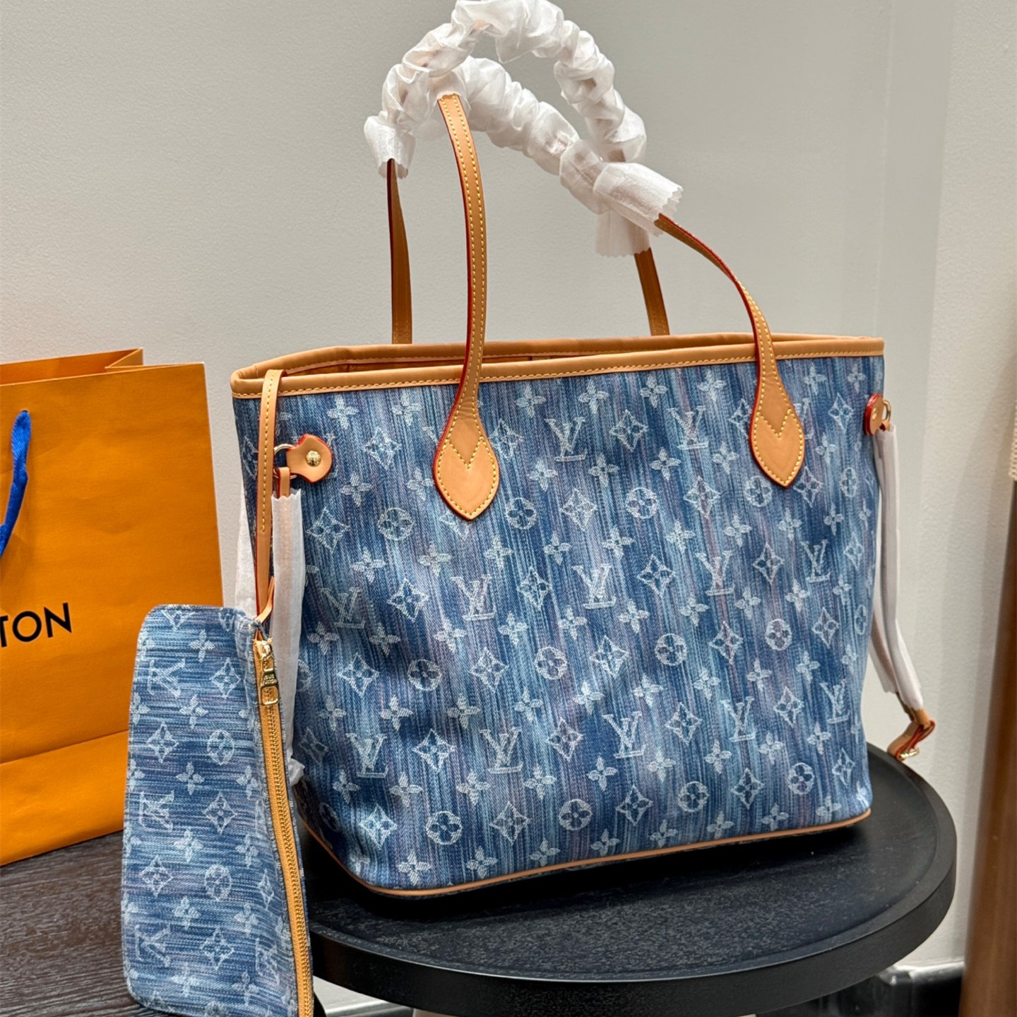 ルイ ヴィトン ( Louis Vuitton)デニム 手提げ バッグ 32cm