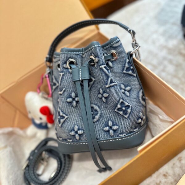 ルイ ヴィトン ( Louis Vuitton)デニム バケツ 型 バッグ 小さめ 13x16x10cm