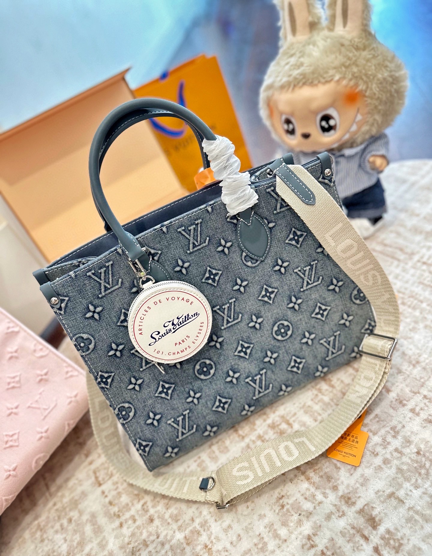 ルイ ヴィトン ( Louis Vuitton)デニム 手持ち バッグ 35cm