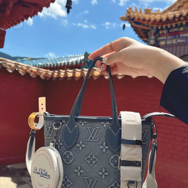 ルイ ヴィトン ( Louis Vuitton)デニム 手持ち バッグ 19cm