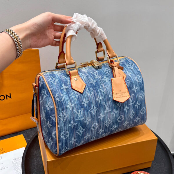 ルイ ヴィトン ( Louis Vuitton)デニム 手提げ バッグ 25x19cm