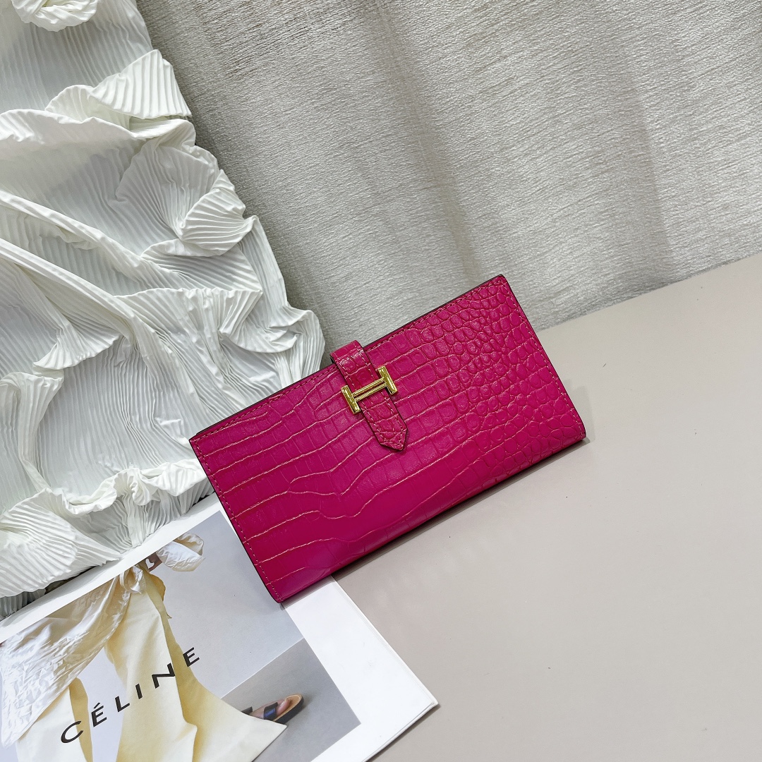 【HERMES】エルメス クロコ 財布 9x17.5cm