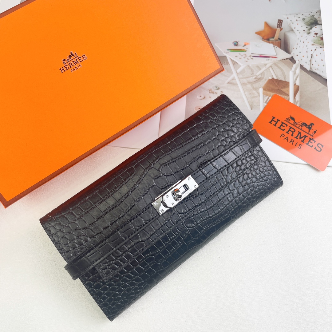 【HERMES】エルメス ケリー クロコ 財布 20x11cm