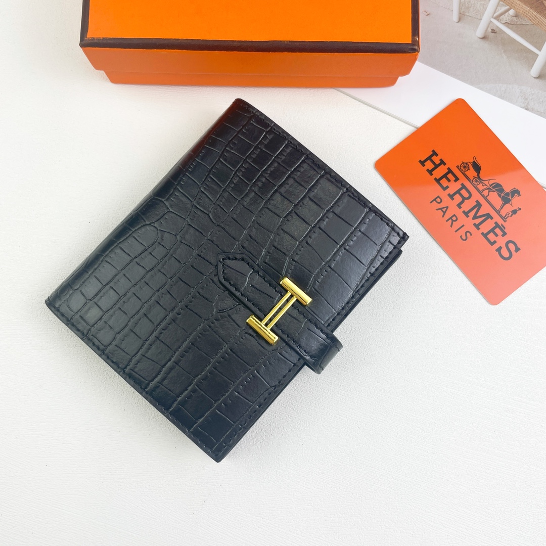 【HERMES】エルメス ミニクロコ 財布 12x9.5cm