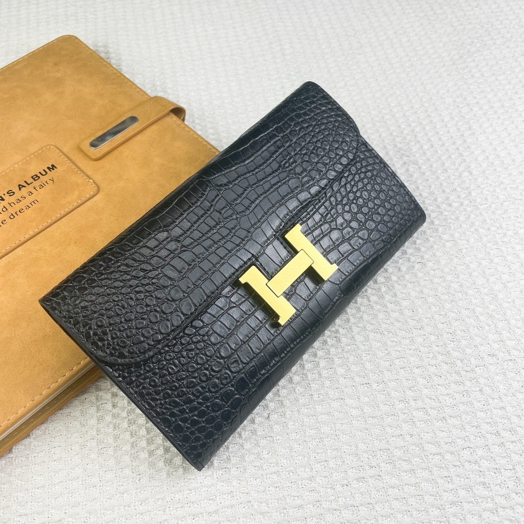 【HERMES】エルメス コンスタンス クロコ 財布 22x11cm