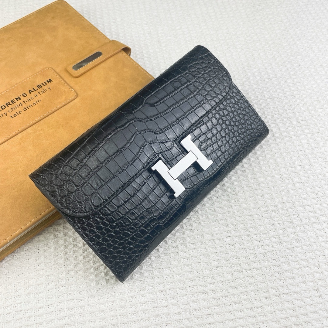 【HERMES】エルメス コンスタンス クロコ 財布 22x11cm