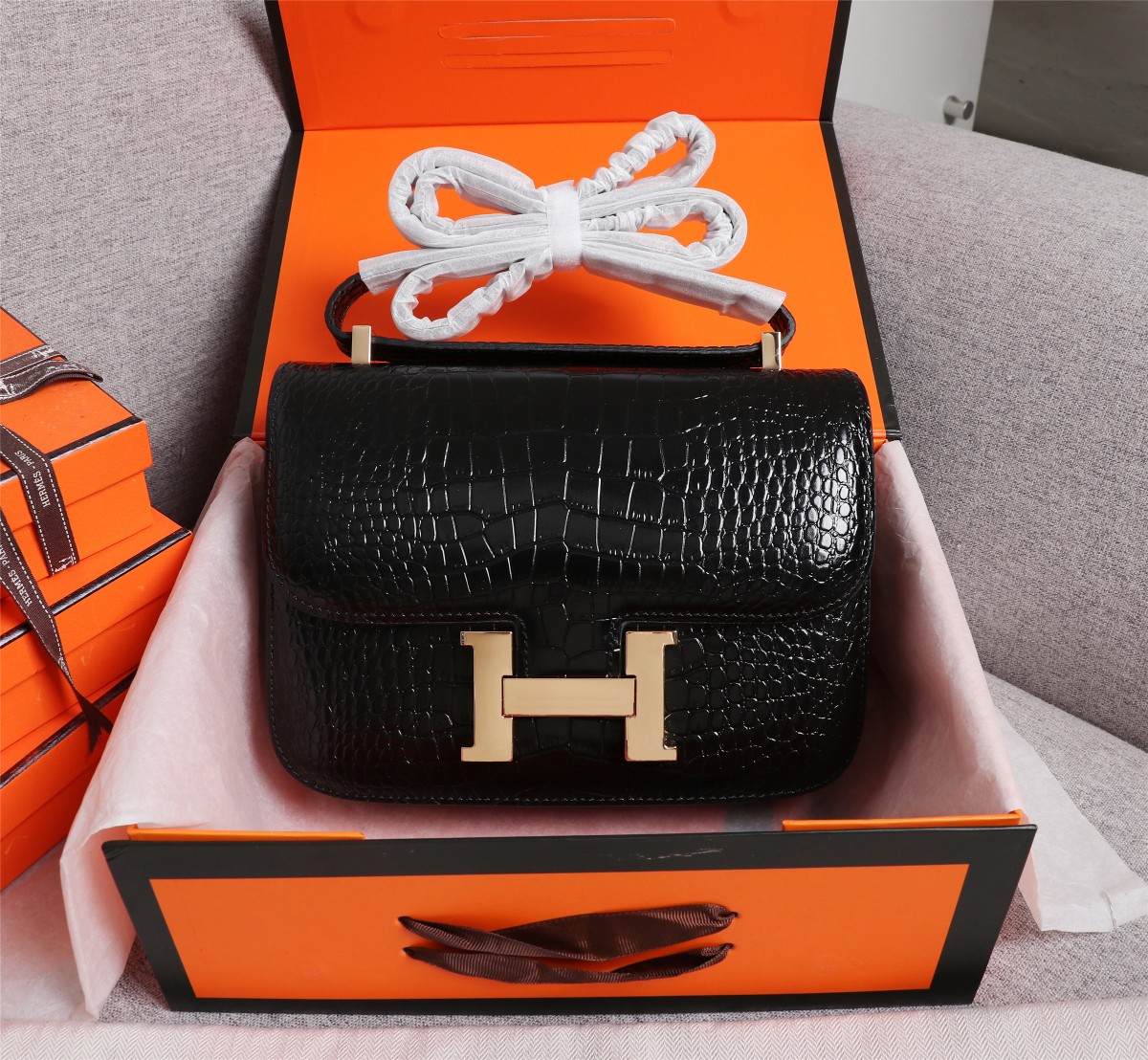 【HERMES】エルメス コンスタンス クロコ 24cm