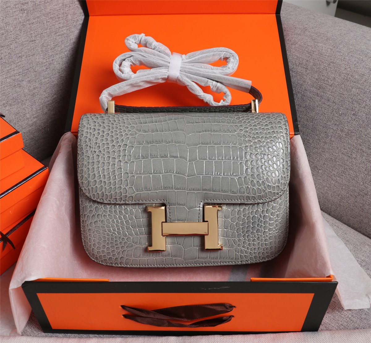 【HERMES】エルメス コンスタンス クロコ 24cm