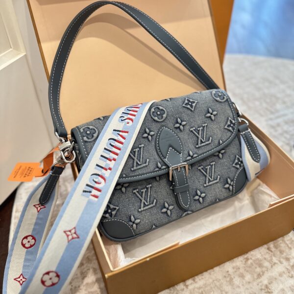 ルイ ヴィトン ( Louis Vuitton)デニム 肩掛け バッグ 24x14cm