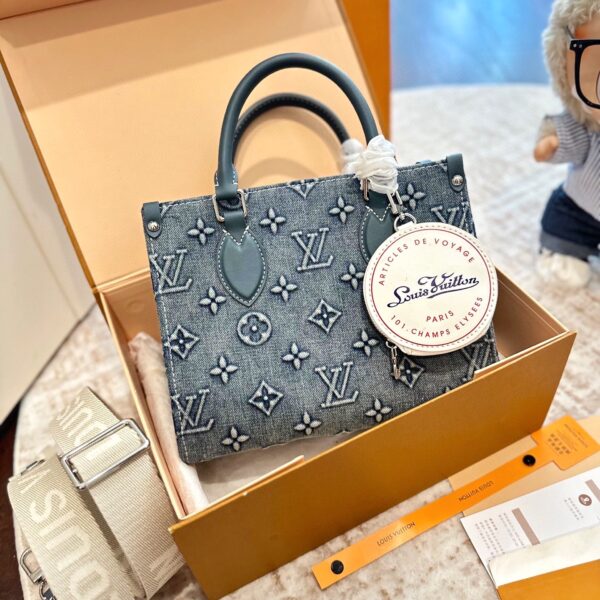 ルイ ヴィトン ( Louis Vuitton)デニム 手持ち バッグ 25cm
