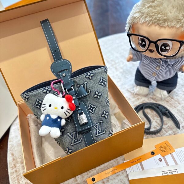 ルイ ヴィトン ( Louis Vuitton)デニム 手持ち バッグ 18x12x16cm